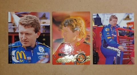 Vintage NASCAR Bill Elliott postcard lot  lot #1 three oversized cards McDonald' Cover