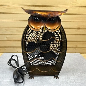 Deco Breeze Bronze Black Metal 12" Owl Two-Speed Electric Fan - Picture 1 of 15
