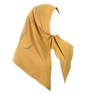 Muslim Women Diamond Split Hijab Scarf Beanie Turban Shawls Directly Wear Scarf