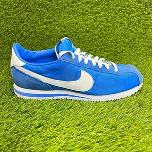 Nike Cortez Basic Nylon Mens Size 12 Blue White Athletic Running Shoes Sneakers - Picture 1 of 10