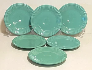 SET OF 6 - FIESTA SEA MIST GREEN - 7 1/4" BREAD PLATES Homer Laughlin USA - Picture 1 of 5