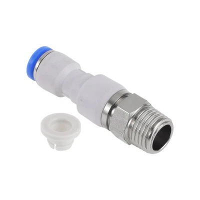 Conexión Rápida 0.24" 1/4"BSPT codo plást/metal azul+blanco 1pc para autos - Imagen 1 de 4