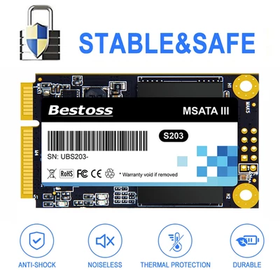 mSATA SSD 256GB 6Gb/s 3D TLC NAND Internal Solid Hard Drive SATAIII Hard Disk - Immagine 1 di 4