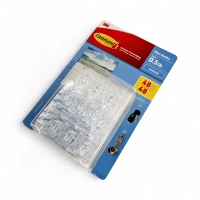 Command Clear Mini Wall Hooks - 48 Hooks + 48 Command Strips - Image 1 of 3