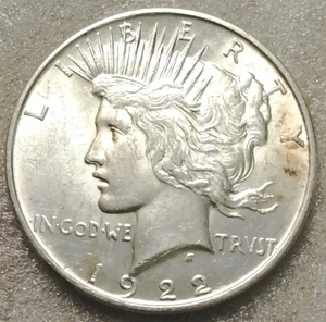 1922-P $1 Peace Silver dollar AU++ Beautiful Natural Tone!  - Picture 1 of 6