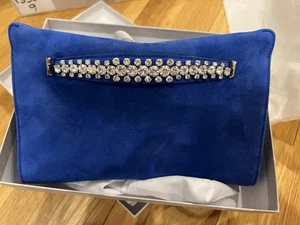 Jimmy Choo Venus Electric Blue Evening Bag Suede - Picture 1 of 7