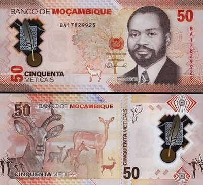 Mozambique 50 Meticais 2024, UNC, Polymer, P-156 - Image 1 of 3