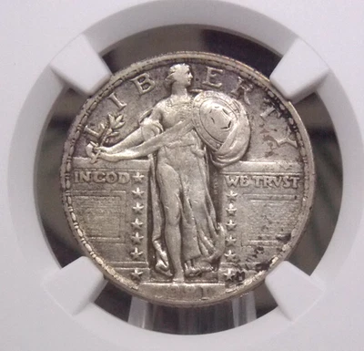 1921 "P" Standing Liberty SILVER Quarter 25c NGC XF40 #002 Extra Fine ECC&C, Inc - Image 1 of 4