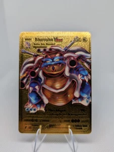 RARE Blastoise VMAX Rainbow Foil Fan Art Display Card Gold Textured  - Picture 1 of 3