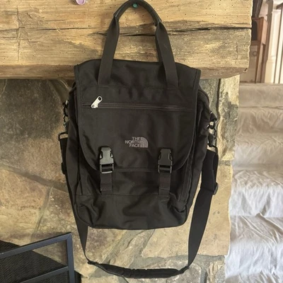 Vintage The North Face Black Canvas Messenger Bag Laptop Bag Briefcase RARE 2000 - Image 1 of 4