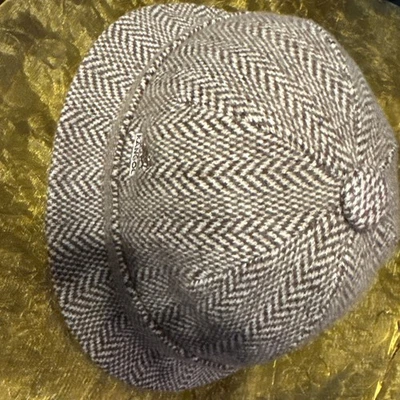 Sombrero Kangol Vintage Para Hombre Gris Medio Cubo Grouser Espiga Tweed Lana Foto 1 de 4