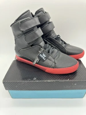 *NUEVO EN CAJA* SUPRA Tk Society Cuero Negro Perf Talla 10 Foto 1 de 4