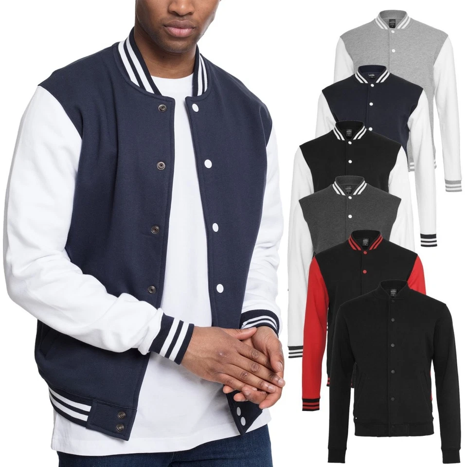Urban Classics - College Baseball Freizeit Sweat Jacke - Bild 1 von 1