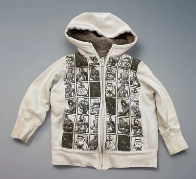 UNIQLO~Star Wars Force Awakens Hoodie Jacket~Kids 5-6~White~Full Zip~Fleece - Image 1 of 4