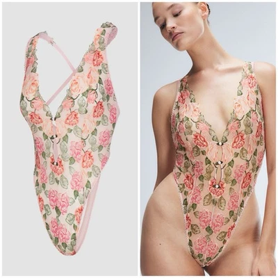 Новый с Ярлыками Savage Fenty цветочный фея стринги Les розы женский плюшевый розовый боди XL - Изображение 1 из 4