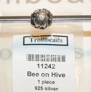 RETIRED RARE TROLLBEADS 11242 Bee on Hive w/ Bag Sterling Silver LAA 925S Bead - Bild 1 von 10