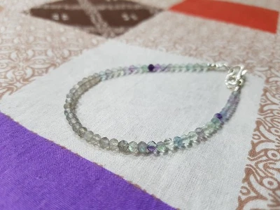 Bracciale in argento sterling 925 perle con pietre preziose in labradorite... - Immagine 1 di 4