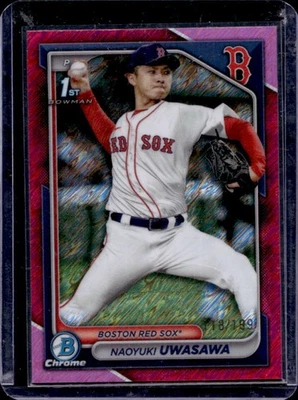 2024 Bowman Chrome Naoyuki Uwasawa Fuchsia Shimmer Refractor 1st #/199 - Image 1 of 2