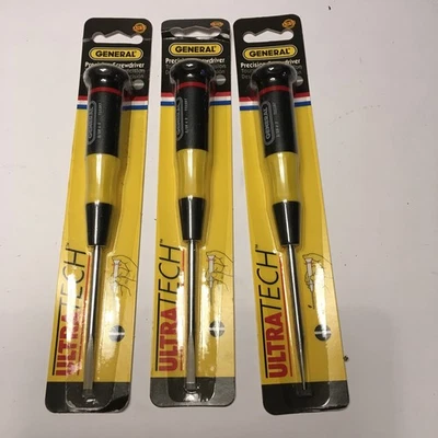 General Tools Precision Ultratech Slotted Screwdriver 3/16 x 3" LOT OF 3 NIB! - Image 1 of 4