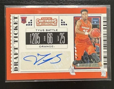 2019-20 Contenders Draft Picks Draft Ticket Blue Foil #115 Tyus Battle Auto Rc - Image 1 of 2
