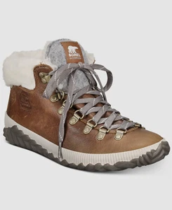 $175 Sorel Women's Brown Out N About Conquest Waterproof Fur Boots Shoes Size 5 - Picture 1 of 12