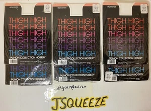 6 Pair Vintage thigh high Nylon stockings HOSIERY One Size 8 1/2-11 White U.S.A. - Picture 1 of 10