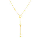 0.8mm Adjustable Love Drop Necklace Real 14K Yellow Gold 18"