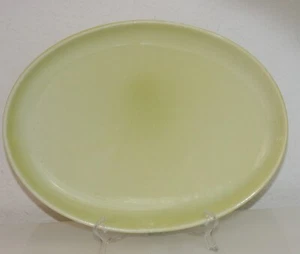 Russel Wright Iroquois Mid Century Modern 14" Oval Chartreuse Serving Platter - Picture 1 of 10