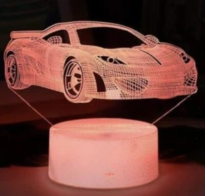 3d illusion night light Race Car Great Child Toddler Kid Gift! - Picture 1 of 7