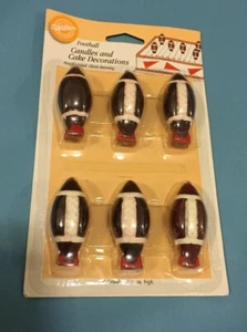 Vintage Wilton Football Cake Candles, pack of 6- 2.25 inches tall 1993 - Picture 1 of 5