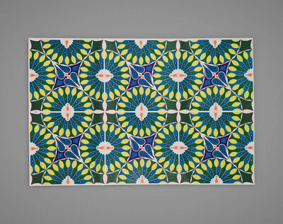 "Impresión de póster británico original vintage de los años 60 - diseño abstracto MCM pavo real 19x29""" Foto 1 de 4