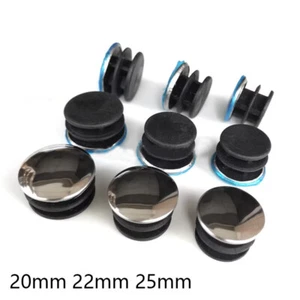 20mm 22mm 25mm Round Stainless Steel Plastic Blanking End Cap Tube Inserts Plug - Picture 1 of 4