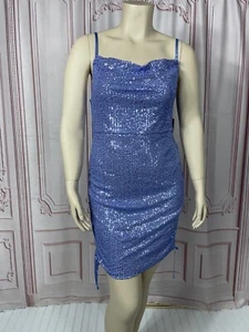 Body donna Wild Fable blu prugna paillettes senza maniche increspato laterale XXL donna - Foto 1 di 20