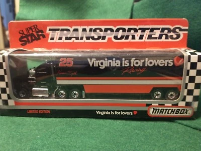 Matchbox Transporters Nascar 1/87 diecast #25 VA is for Lovers Hermie Sadler '93 - Image 1 of 4
