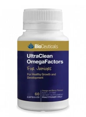 Bioceuticals Ultraclean OmegaFactors for Juniors 60 Cápsulas: Omega 3 Vitamina A D  Foto 1 de 4