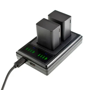 2x Battery +LCD Charger For Panasonic DMW-BMB9E Lumix DMC-FZ72 FZ100 FZ62 FZ82 - Picture 1 of 13