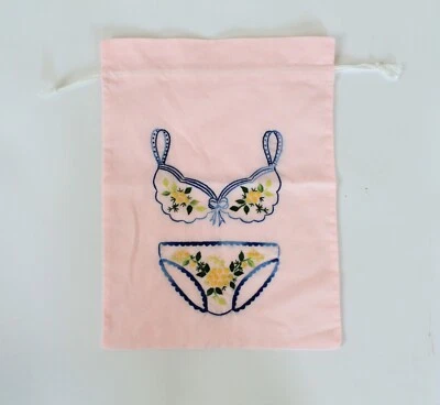 Bolso de viaje femenino lencería rosa bordado a mano vintage para damas Foto 1 de 4