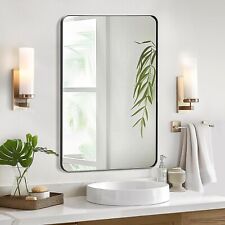 Redlife Wall Mirror for Bathroom 22 x 30'' Metal Framed Rounded Rectangle Mirror