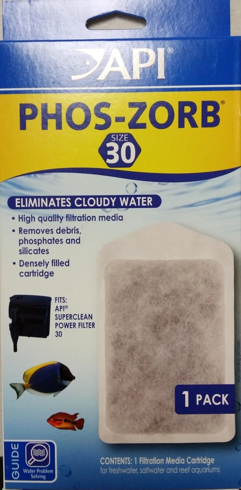 API CRYSTAL PHOS - ZORB CARTRIDGE for SUPERCLEAN 30 AQUARIUM POWER FILTER 781H - Image 1 of 1