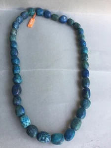 Folli Follie Chrysocolla Necklace Unusual Large Oval Beaded  New 28" - Picture 1 of 12