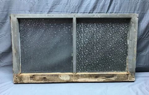 Antique 20x36 2 Lite Florentine Privacy Glass Window Sash Vintage Old 1144-22B Cover