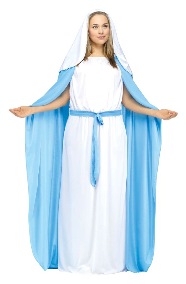 Virgin Mary Religious Adult Ladies Halloween Costume Dress Plus Size - Image 1 of 2