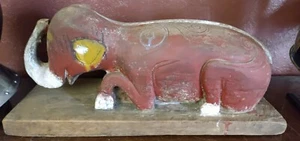 Vintage Tribal Folk Art Hand Carved Wood Coconut Scraper/Grater Elephant  - Picture 1 of 12