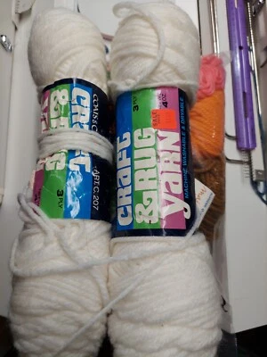 Alfombra de Caron e hilo artesanal 70 yardas 3 capas tejer LOTE de 7 HIDEJAS de colores Nuevo Foto 1 de 4