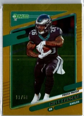2021 Panini Donruss Press Proof Gold /50 Miles Sanders #109 - Image 1 of 2