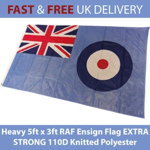 Heavy 5ft x 3ft RAF Ensign Flag EXTRA STRONG 110D Knitted Polyester - Picture 1 of 11