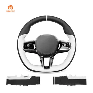 MEWANT DIY Schwarz Weiß Kunstleder Lenkradbezug BMW M Sport G60 G61 G70 i5 G60 - Bild 1 von 9