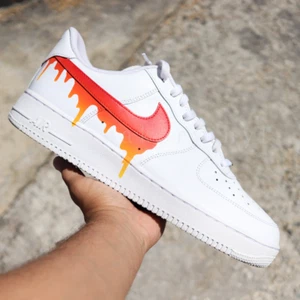 Air Force 1 Low Top SUN FIRE Paint Drip Custom NWT - Picture 1 of 10