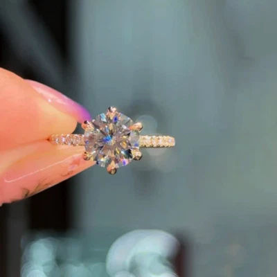 Round 2.70 Ct IGI Lab Created Diamond Ring in 14k White Gold Black Friday Sale - Image 1 of 4