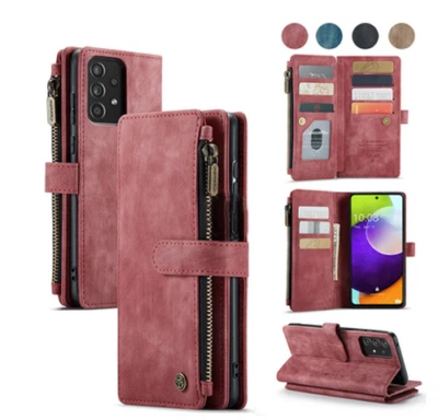 Zipper Magnetic Wallet Case Leather Card Holder Flip Protective Phone Cover - Image 1 of 4